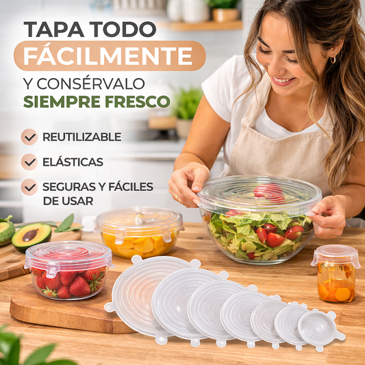 Tapas Elásticas de Silicona Reutilizable
